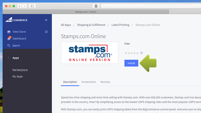 Connect a BigCommerce Store – Stamps