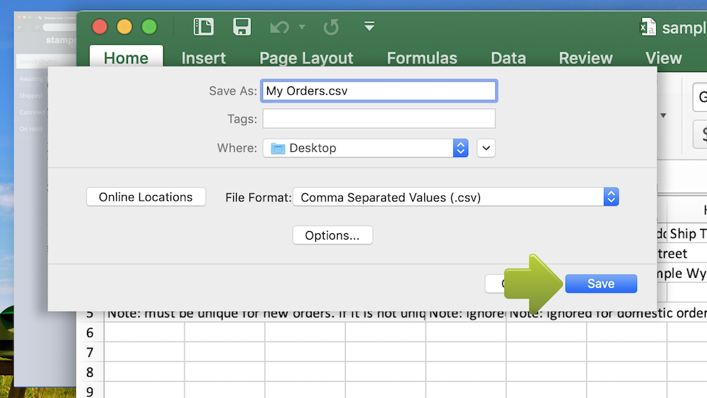 Import Orders from a CSV or TXT File Stamps
