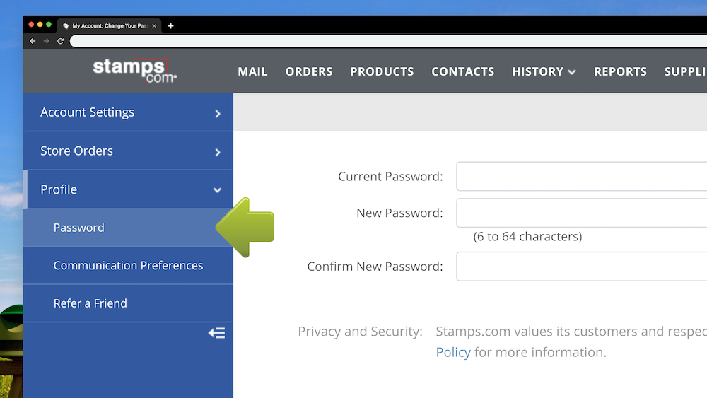 Change or Reset Your Account Passwords – Stamps