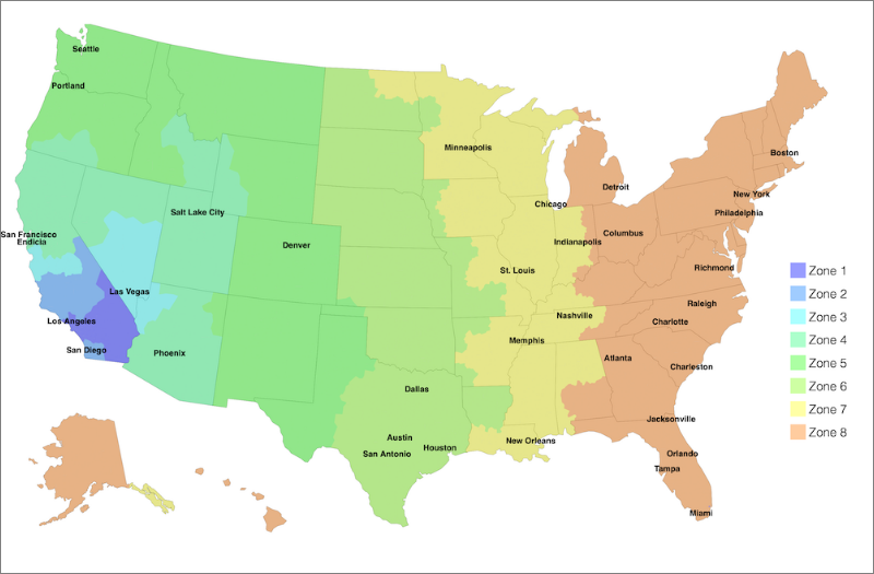 USPS Postal Zones Stamps