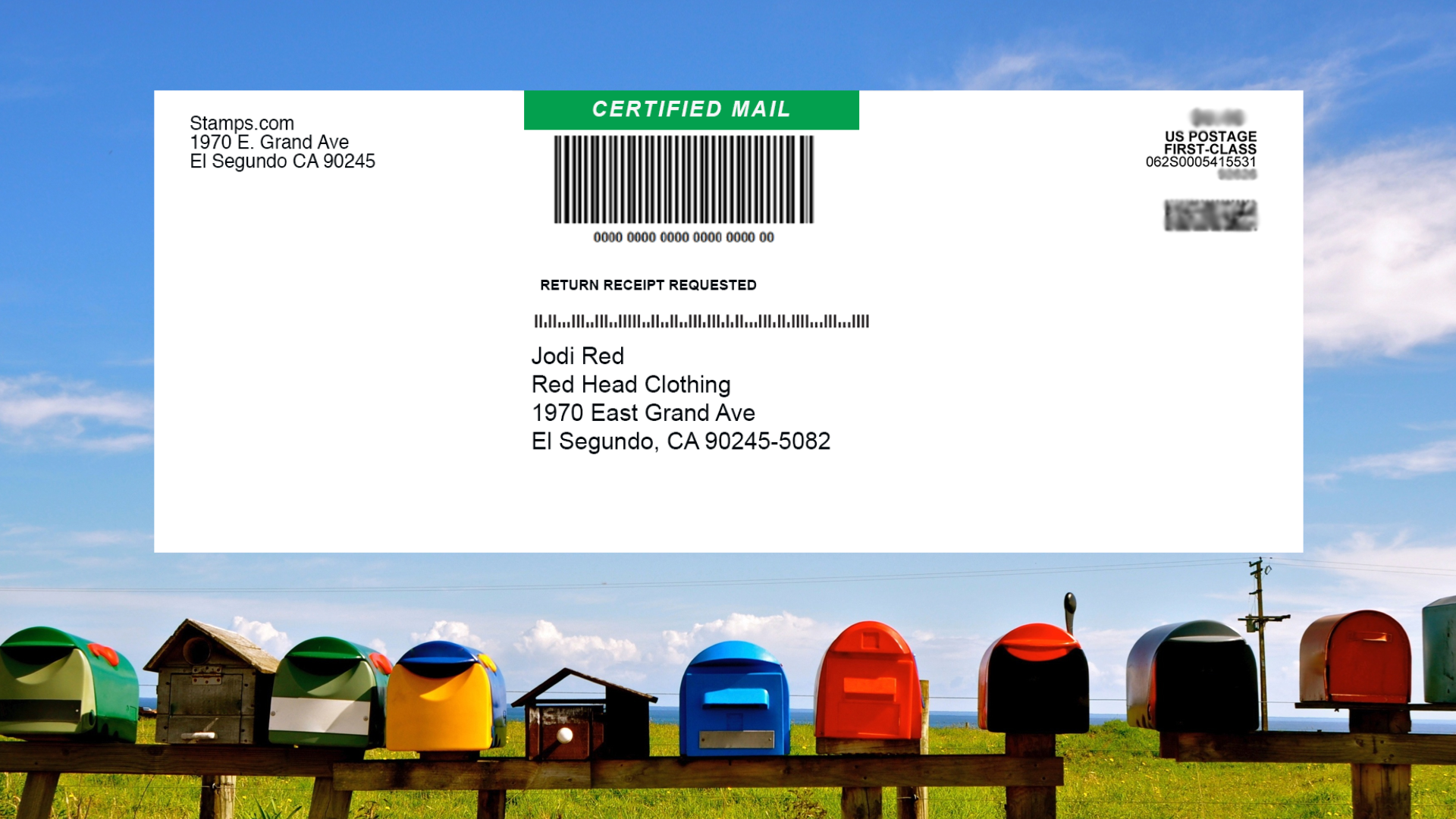 Send Certified or Registered Mail Stamps