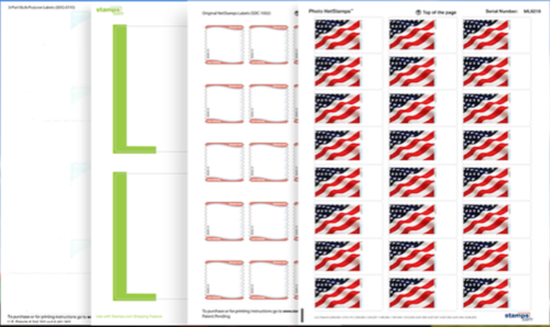 Stamps Promo-Stamps. Welcome Kit. shows several sheets of printed stamps.