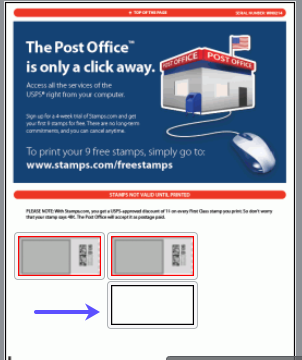 Arrow points to Blank Stamp where you can have printing start