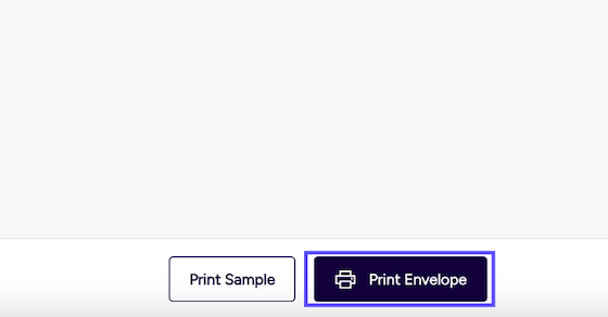 Box highlights Print-Envelope button