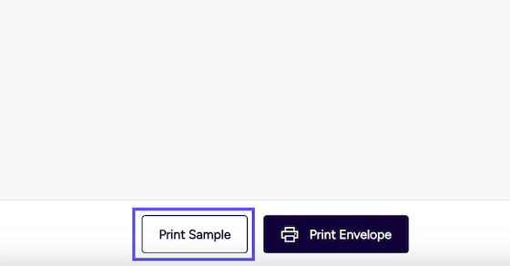 Box highlights Print Sample button