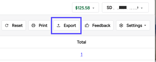 A box shows the Export button in the Toolbar.