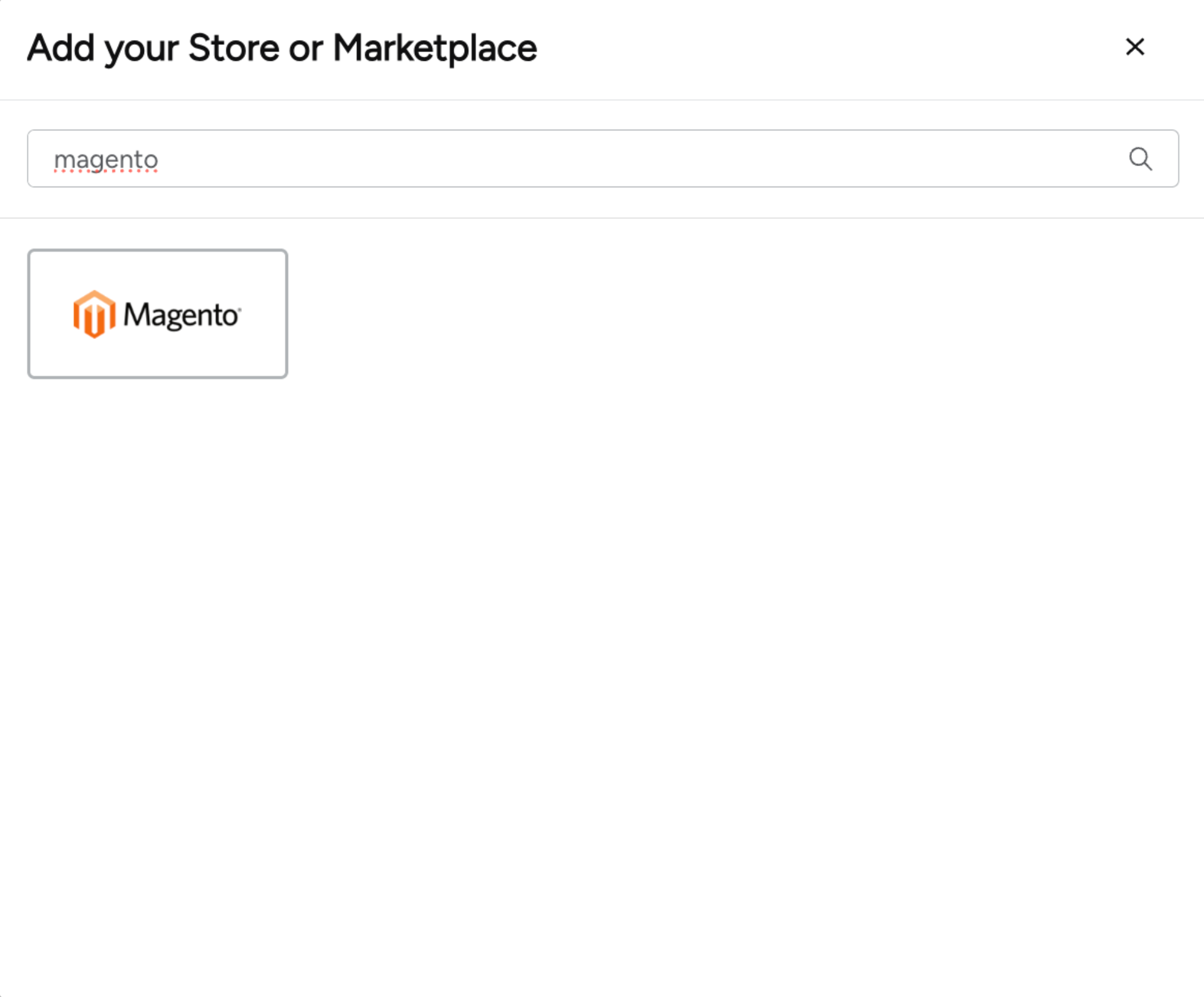 The Magento store tile