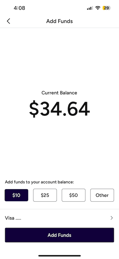 Arrow points to Add Funds button